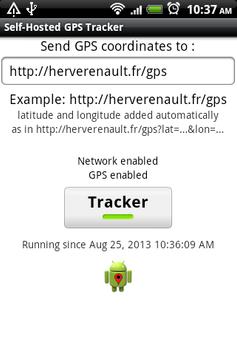 Capture d'écran de mon traceur GPS perso